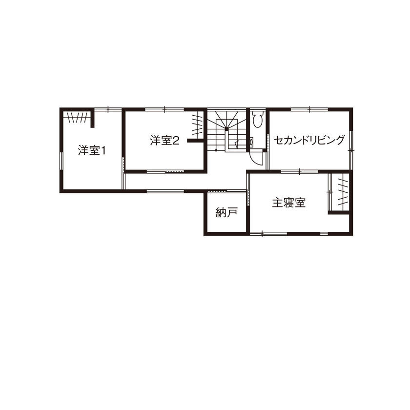 大政建築 【岐阜県/3000万円台/和モダン/間取図有】畳リビング＆勾配天井が心地よい大空間LDK。快適な家事動線も実現の間取り図（5LDK）2階