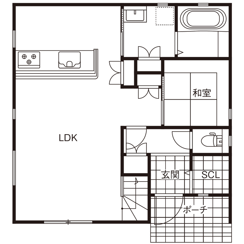 イオンホーム 東大阪市｜2000万円｜間取り図あり｜おうちでBBQ、花火大会の鑑賞…、楽しみが尽きない屋上のある家の間取り図（５LDK）1階