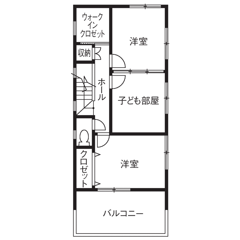 USホーム 大阪市内の約19坪、間口4.6メートルの敷地に無垢いっぱいの3階建ての家。スケルトン階段で視線が伸びやかにの間取り図（5K以上）3階