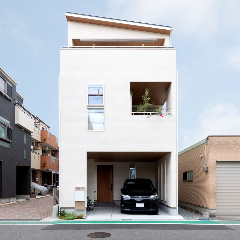 USホーム 大阪市内の約19坪、間口4.6メートルの敷地に無垢いっぱいの3階建ての家。スケルトン階段で視線が伸びやかにの建築実例画像10