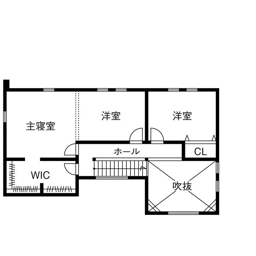 フィアスホーム 【2574万円／サンルーム／アイランドキッチン／間取図有】デザイン＆性能にこだわった「帰りたくなる家」の間取り図（3LDK）2階