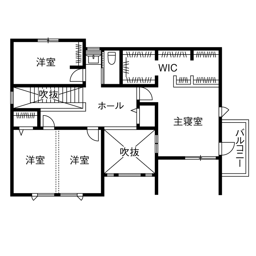フィアスホーム 【3900万円台／収納充実／動線／間取図】高い断熱性能が全ての要望を解決！友人たちが集うゆとりの快適空間の間取り図（3LDK）2階