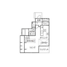 ＩＳＨＩＤＡの家　石田工務店 【30坪/2000万円台/間取図/ヨーロピアン/2階建】白を基調としたデザインでシンプル且つエレガントな住まいの間取り図（3LDK）1階