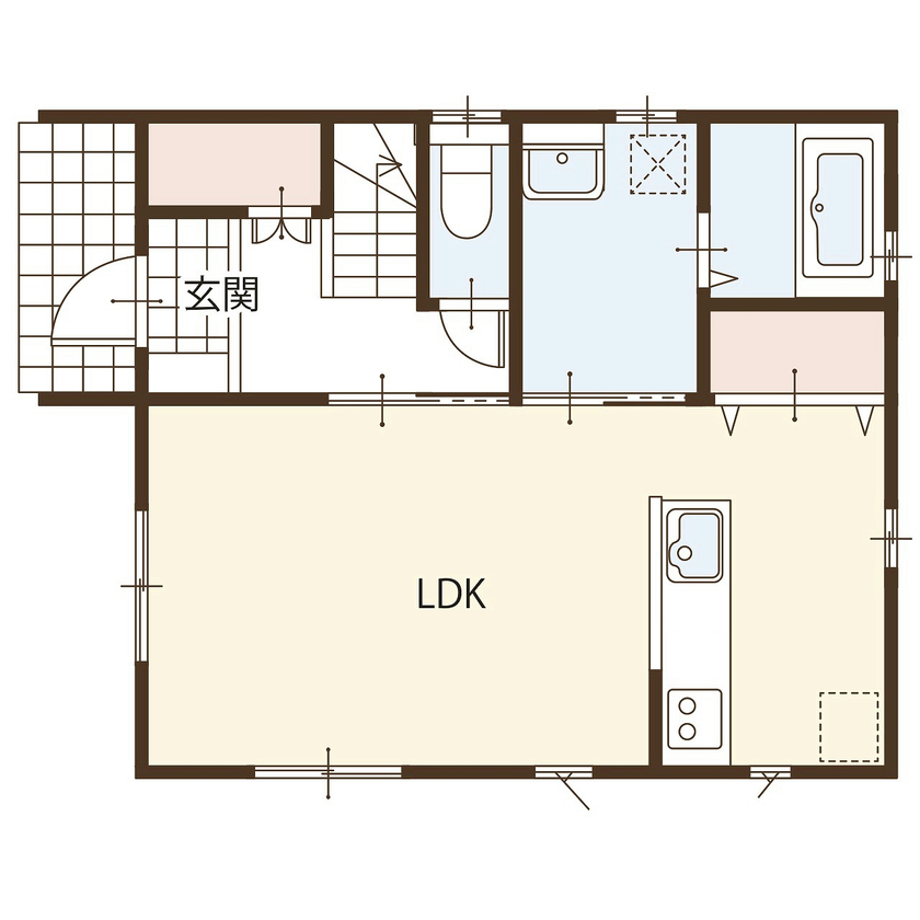 パパまるハウス ライフスタイルを優先したこだわりの家。掘りごたつで“居酒屋感覚”を楽しむの間取り図（3LDK）1階