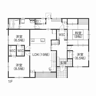パパまるハウス 【1894.2万円×5LDK×37.3坪】機能性×断熱性×冷暖システムで叶える、「とにかくあたたかい」平屋の間取り図（5K以上）1階