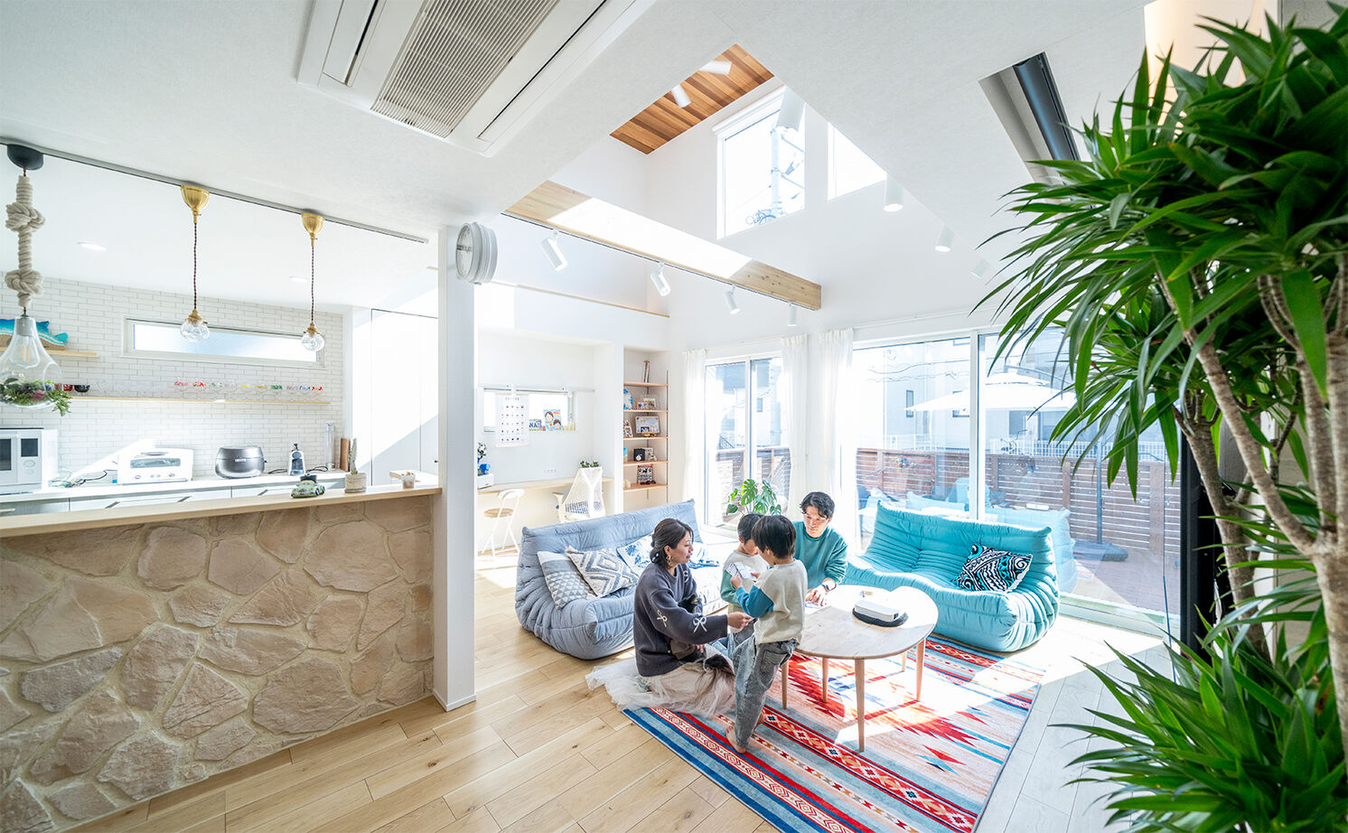 【湘南品質の家】ハートフルホーム 【湘南/茅ヶ崎市/50坪台/吹き抜けリビング/間取り図】湘南で開放的な暮らしを楽しむマリンリゾートの家の建築実例画像