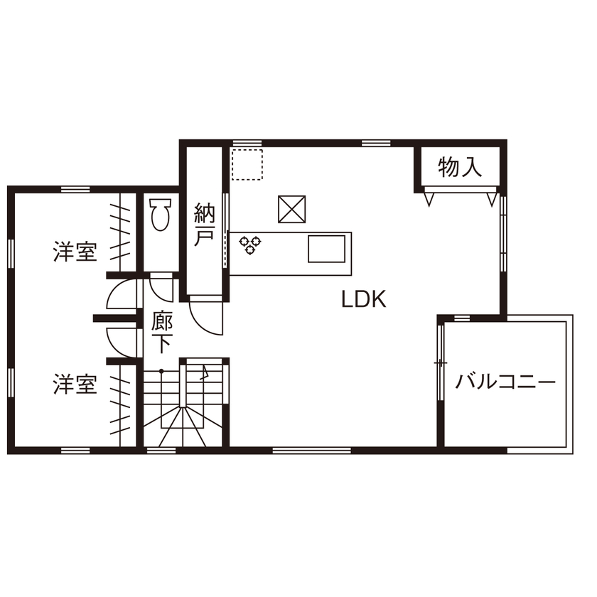 SH-Space（エスエイチスペース） 【3000万円台/37.3坪/間取り図】趣味も仕事も日常も、すべてを全力で楽しむガレージハウスの間取り図（2LDK＋ガレージ）2階