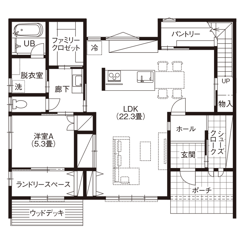 荒井工務店 【2000万円台・間取図有】無骨でかっこいいインダストリアルデザインの邸宅の間取り図（4LDK）1階