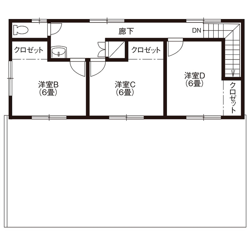 荒井工務店 【2000万円台・間取図有】無骨でかっこいいインダストリアルデザインの邸宅の間取り図（4LDK）2階