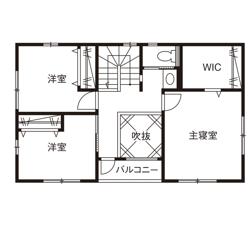 暮らしのスタジオ 【2000万円台/33.5坪/間取り図】真冬でも暖かく過ごせる住宅性能に満足。木の香りとぬくもりに癒される家の間取り図（4LDK）2階