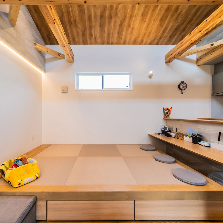 ＋RICCO　一級建築士事務所 【32坪/平屋×中庭/2500万円～2999万円】リビングと中庭に家族が集い、プライベートにも配慮した二世帯住宅の建築実例画像7