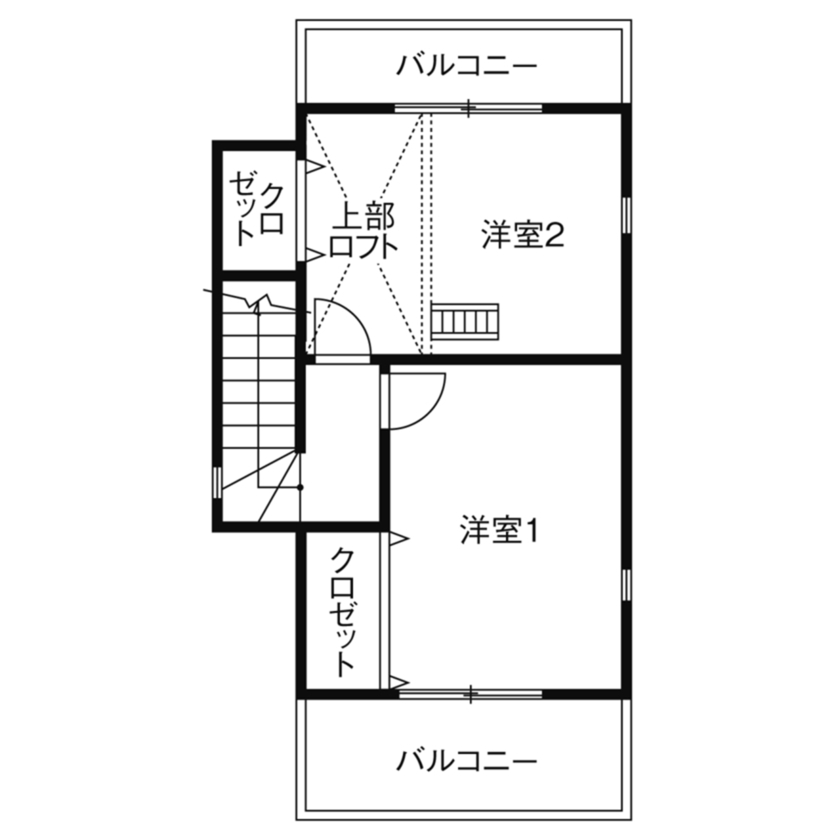 トーヨー冨士工 【1000万円台/23.8坪/狭小地/3階建て】狭小地を活かした落ち着きのある3階建ての家の間取り図（2SLDK＋SIC＋ロフト）3階