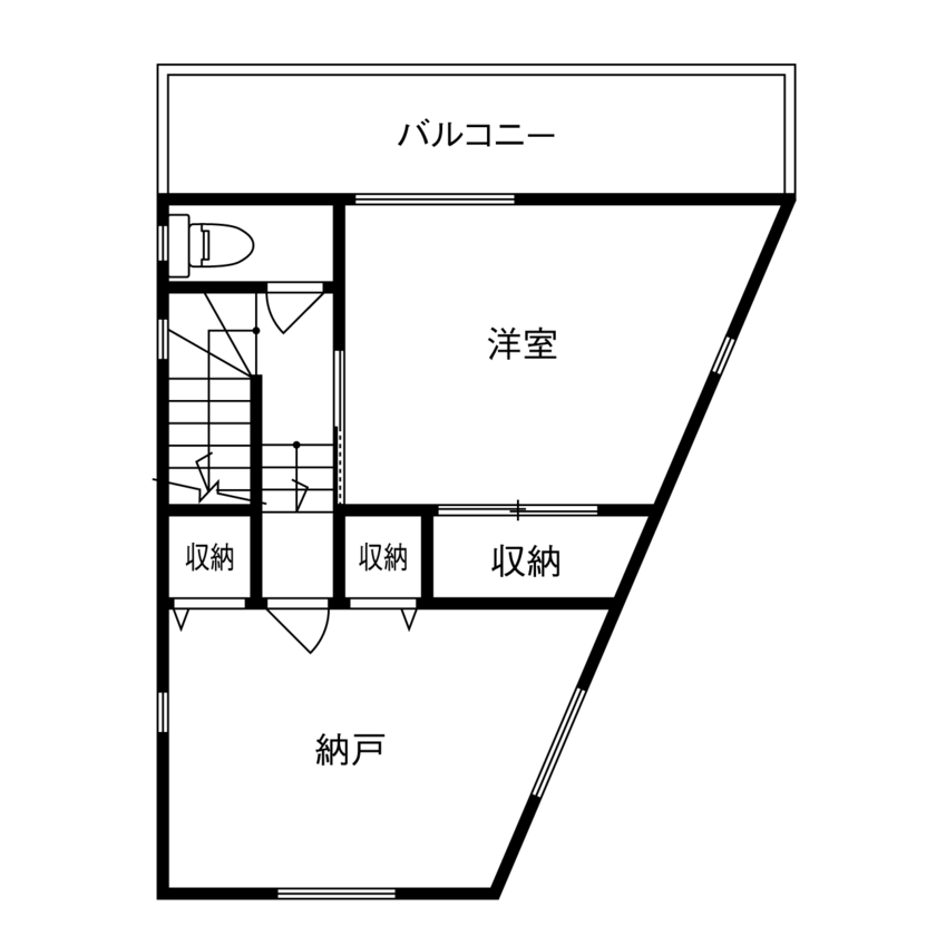 トーヨー冨士工 【2000万円台/18坪/狭小地/二世帯/間取り図有】将来の住まいを見据えた完全分離型の二世帯住宅の間取り図（1LDK+1LDK+納戸）3階