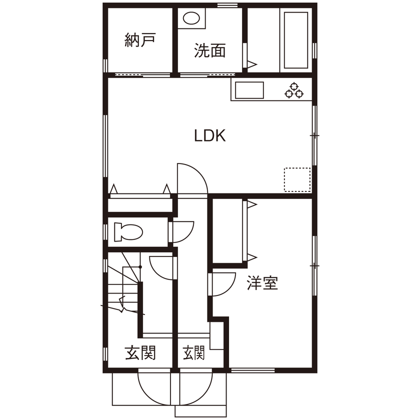 トーヨー冨士工 【2000万円台/3階建て/二世帯/間取り図有】 28坪の敷地で叶える完全分離型二世帯住宅の間取り図（3LDK）1階