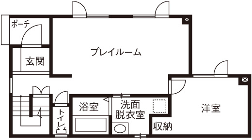アイザワホーム 【2000万円台×子ども3人×3LDK】男の子3人がのびのび育つ　将来を見据えた可変性のある家の間取り図（3LDK）1階