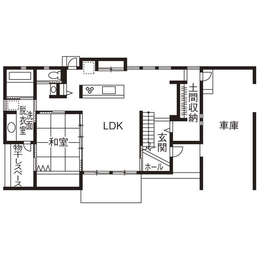 建匠 【2000万円台／ガレージハウス／間取り図有】日常を非日常に演出。インナーガレージのある美しい住まいの間取り図（3LDK）1階