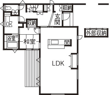GREEN STYLE（グリーンスタイル） 北欧＆ミッドセンチュリーをイメージしたラグジュアリーな内観と、箱型のモダンな外観が素敵なお家の間取り図null1階