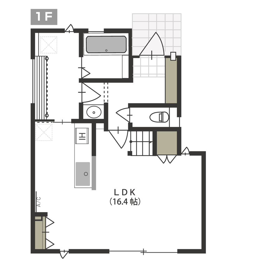GREEN STYLE（グリーンスタイル） 定額制住宅 はじめに価格がちゃんとわかる家－毎日をグッとくる暮らしにの間取り図（3LDK）1階