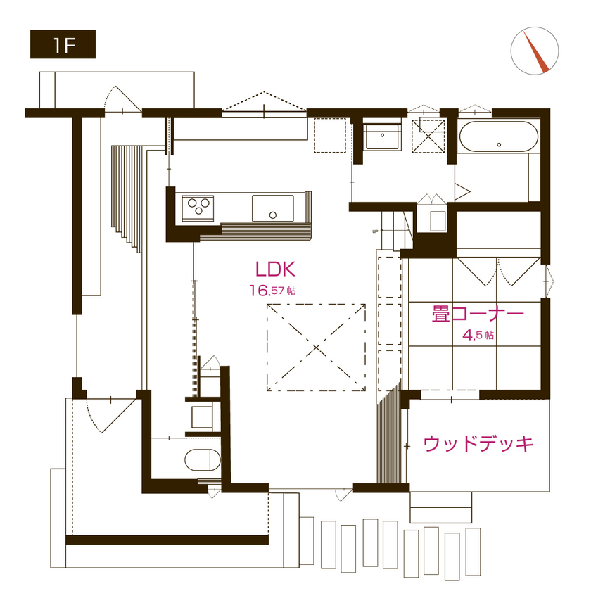 GREEN STYLE（グリーンスタイル） お家が私たちのここちよいレストラン｜お家へ帰ろう、家族で食べよう。の間取り図（4LDK）1階