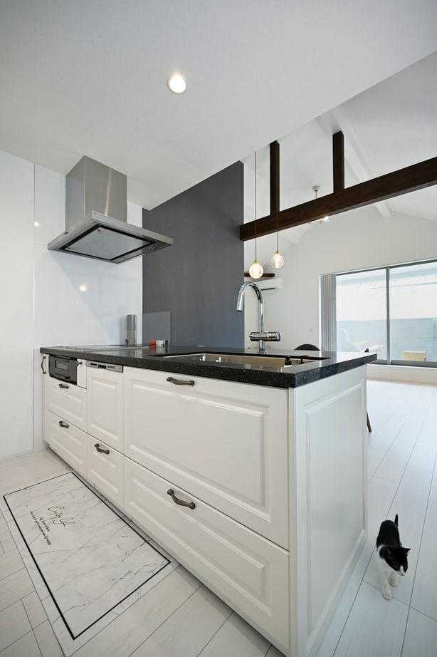 １００年住宅のゼロホーム 1000万円台・枚方市｜高低差を生かし多彩な空間を創り出したモノトーンの美しい家｜間取り有の建築実例画像5