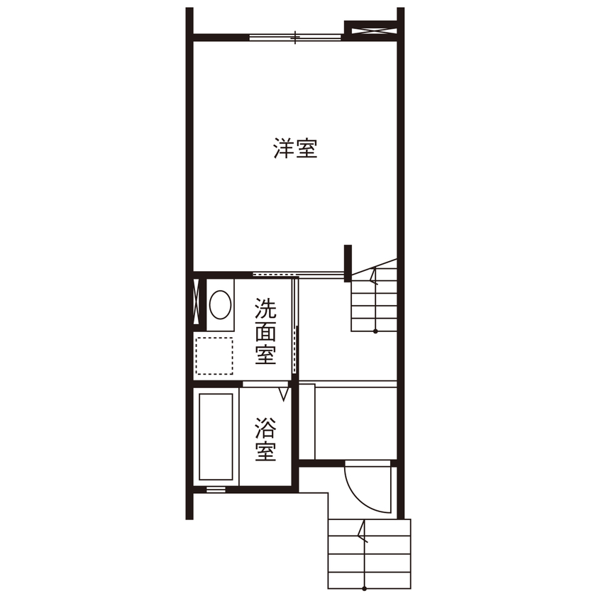 １００年住宅のゼロホーム 京都市｜敷地面積15坪・2間間口で趣味も暮らしも満喫できる空間を生み出した狭小３階建ての家｜間取り有の間取り図（3LDK）1階