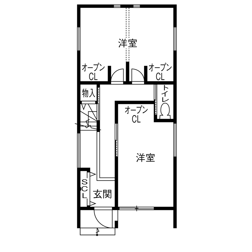 １００年住宅のゼロホーム 2000万円台・尼崎市｜こだわりの2列型キッチン。動線も収納も使いやすさを追求｜間取り有の間取り図（2LDK）1階