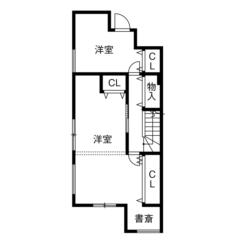 １００年住宅のゼロホーム 2000万円台・京都市｜18.9坪の狭小＆変形三角地に建てたHEAT20 G1グレードの住宅｜間取り有の間取り図（2LDK）3階
