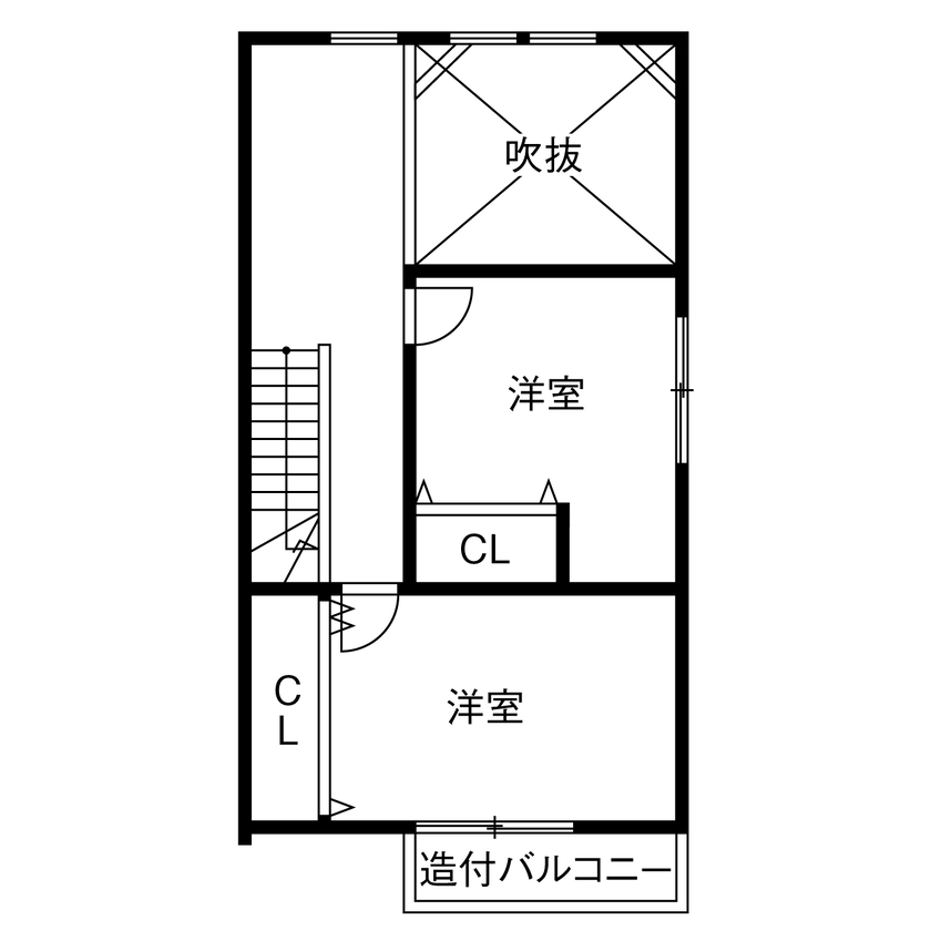 １００年住宅のゼロホーム 2000万円台・京都市｜24.9坪の細長敷地に吹抜けの開放感が広がる2階リビングの家｜間取り有の間取り図（3LDK）3階
