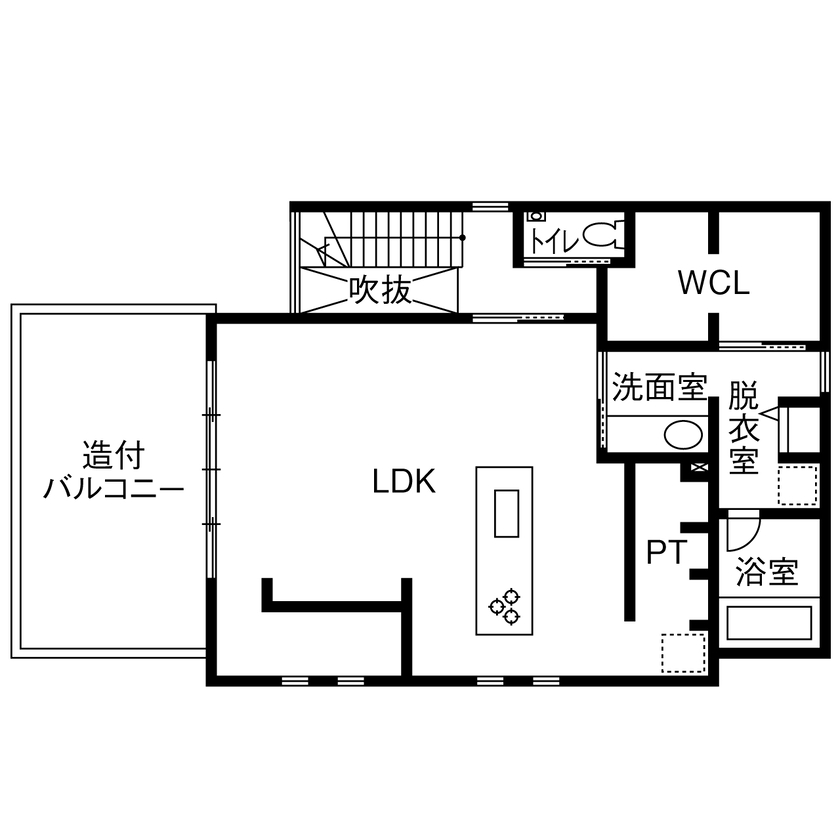 １００年住宅のゼロホーム 3000万円台・京都市｜プライバシーを気にせずくつろげる、三方道路を活かした明るい家｜間取り有の間取り図（4LDK）2階