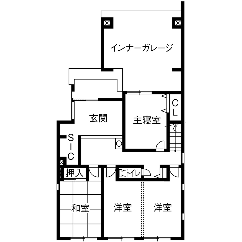 １００年住宅のゼロホーム 3000万円台・伊丹市｜レッドシダーの板天井と勾配天井の開放感で本物のくつろぎを追求した家｜間取り有の間取り図（5K以上）1階