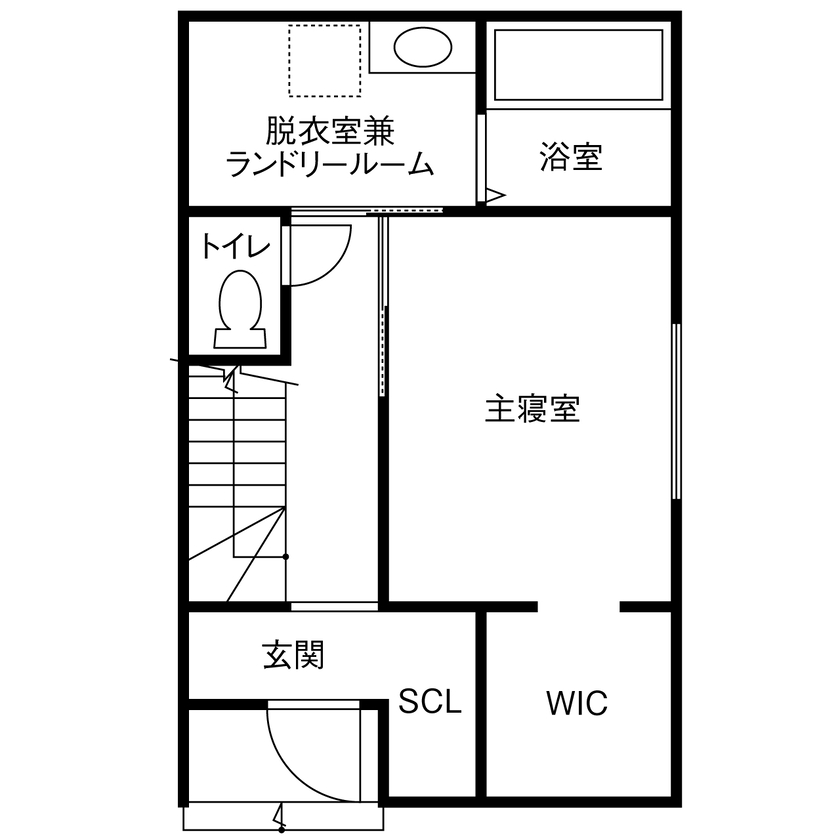 １００年住宅のゼロホーム 2000万円台・門真市｜開放感いっぱいのルーフテラスがある敷地15坪の狭小住宅｜間取り有の間取り図（3LDK）1階