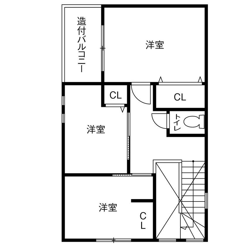 １００年住宅のゼロホーム 2000万円台・大阪市｜モノトーンの美しさが隅々まで行きわたる敷地20坪以下の3階建て狭小住宅｜間取り有の間取り図（3LDK）3階