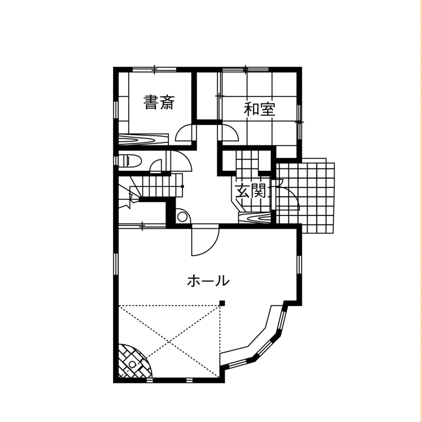リソーケンセツ 【2000万円台/30坪台/間取り図】大きな吹き抜けに音楽が心地よく響く ミニコンサートが開ける大空間を実現の間取り図（4LDK）1階