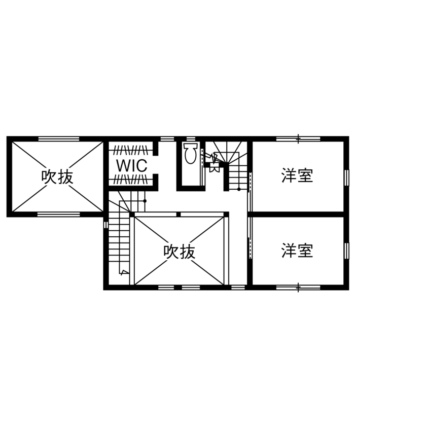 リソーケンセツ 【2000万円台/30坪台/間取り図あり/古民家風】こだわりの自然素材が満喫できる吹き抜けが気持ちいい家の間取り図（4LDK）2階