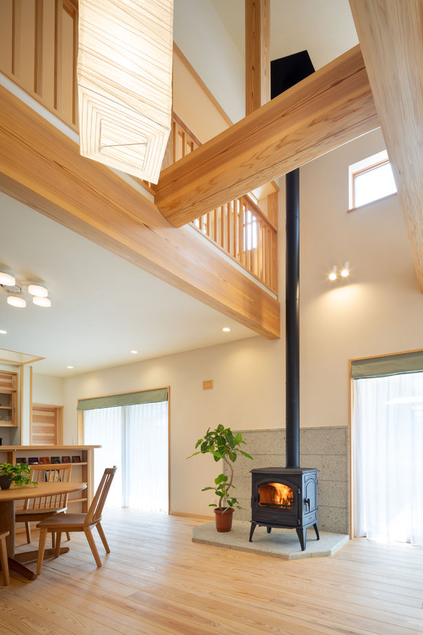 リソーケンセツ 【2000万円台/40坪台/間取り図あり/平屋＋ロフト】吹抜けの大空間に広がる無添加無垢の心地よさの建築実例画像4