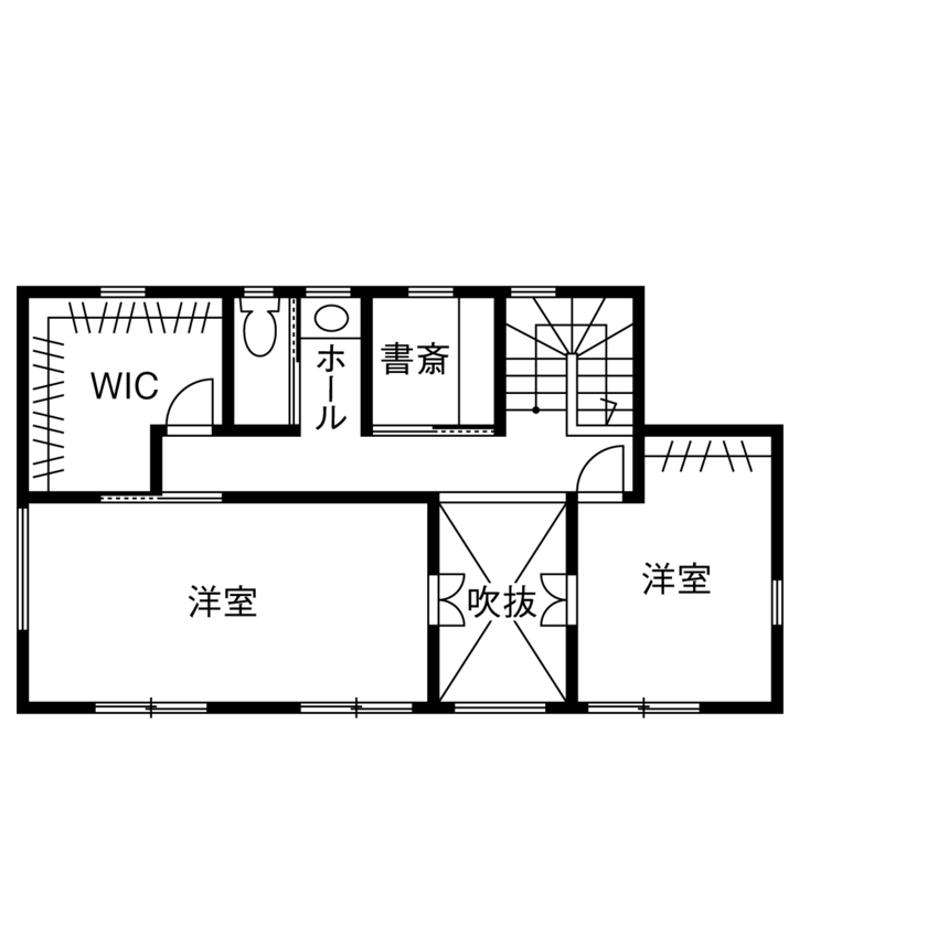 リソーケンセツ 【2000万円台/30坪台/間取り図あり/オープンキッチン】自分たちらしさを大切にした”キッチンが主役”の家の間取り図（3LDK）2階