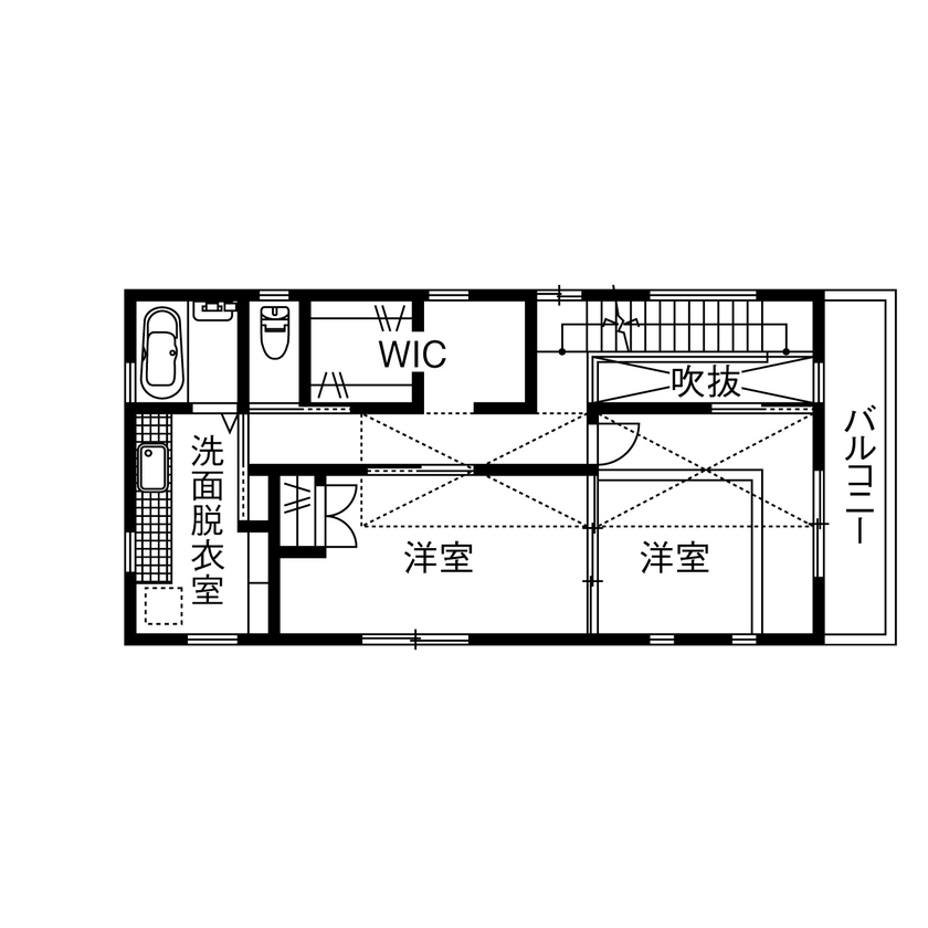リソーケンセツ 【2000万円台／35坪／間取り図有】無添加無垢を扱う匠の技と豊かな提案力で、住みやすさとデザイン性を追求の間取り図（2LDK）2階