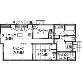 ノーブルホーム 【間取図有】共働きだからこそ！「家事動線と収納力」を追求したプランニングで家事ラクを実現の間取り図（5LDK）1階