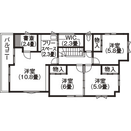 ノーブルホーム 【間取図有】共働きだからこそ！「家事動線と収納力」を追求したプランニングで家事ラクを実現の間取り図（5LDK）2階
