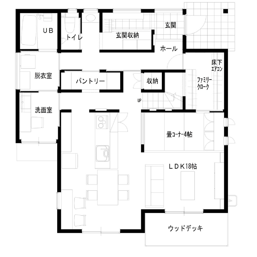 齋藤住建 【足利市/間取り図有】計算された収納と動線計画で子育ても安心できる住まいの間取り図（4LDK）1階