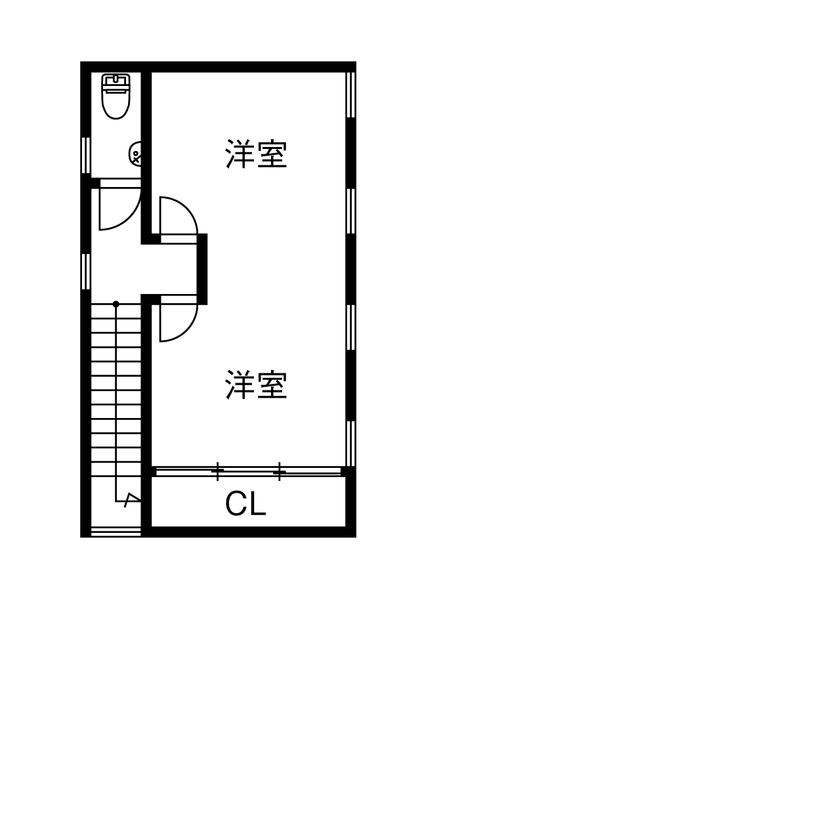 シンプルノート名古屋中区スタジオ／KanZEON 【2000万円台｜間取り図有｜コンパクト】プライベートな中庭を囲むコの字型。平屋のように暮らせる2階建ての間取り図（3LDK）2階