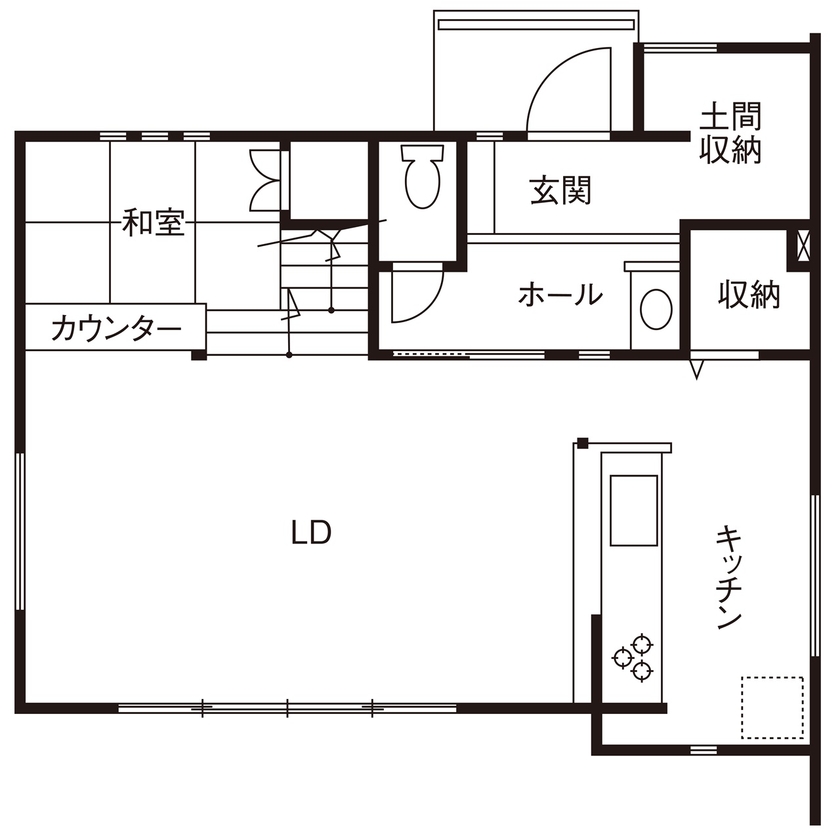 mito HOUSE（美都住販） 【相模原|2000万円台|間取り図有|太陽光パネル】家にいながら“アウトドア気分”を楽しむ暮らしの間取り図（2LDK＋書斎）1階