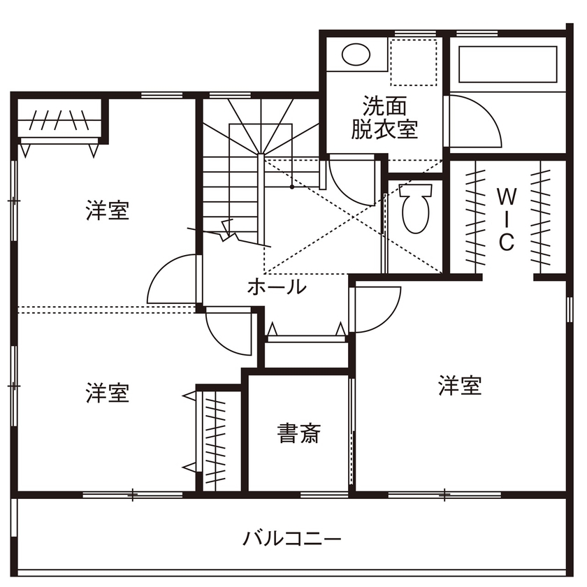 mito HOUSE（美都住販） 【相模原|2000万円台|間取り図有|太陽光パネル】家にいながら“アウトドア気分”を楽しむ暮らしの間取り図（2LDK＋書斎）2階