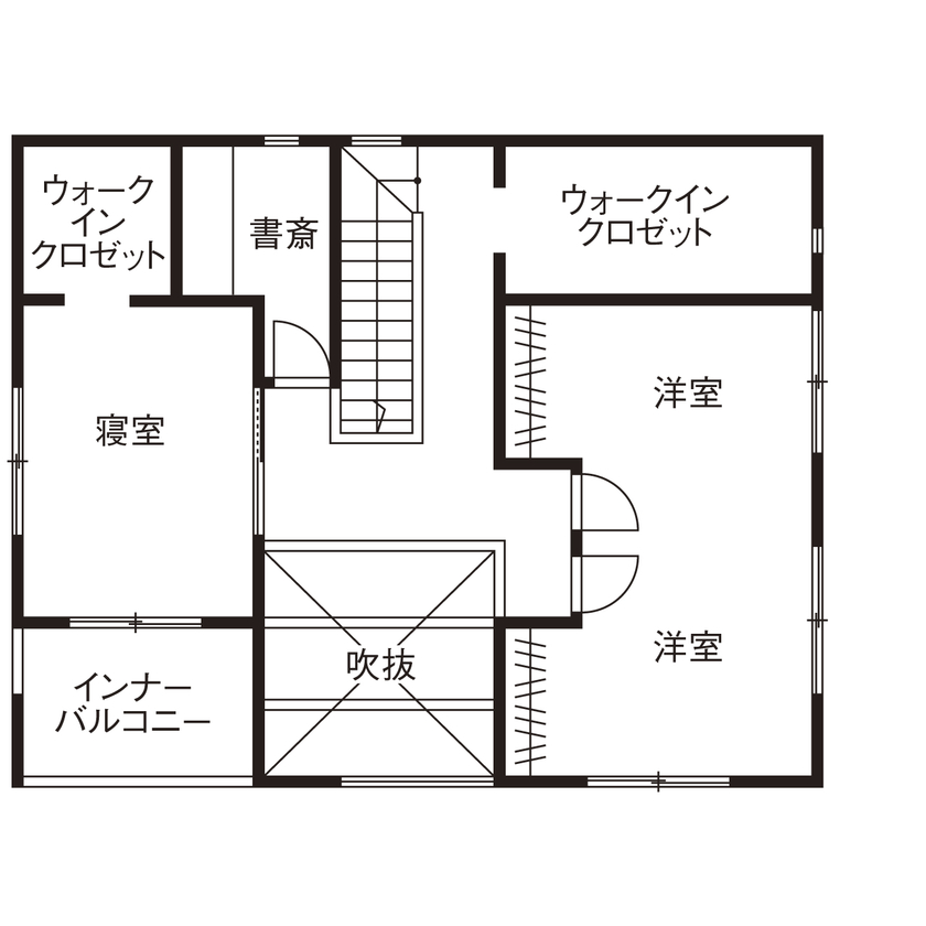 宮崎工務店 【三重県｜2000万円台｜間取り有】日差しを浴びて気持ちよく朝ゴハン。吹抜ダイニングのある家事ラクな家の間取り図（4LDK）２階