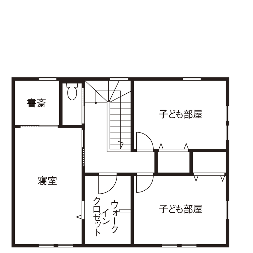 宮崎工務店 【三重県｜3000万円台｜間取り有】家事ラクのカギは「ファミクロ」。太陽光発電＋蓄電池で省エネ性もUPの間取り図（3LDK＋タタミコーナー）２階