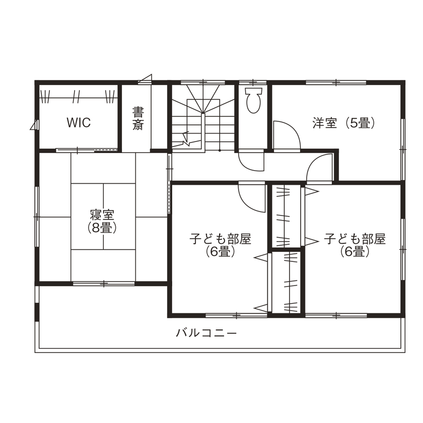 エースホーム太田店（白石建設） 【太田市/2357万円/35.9坪】制震スーパーウォール工法採用！居室を全て南側に配置した快適で明るい住まいの間取り図（4DK）2階