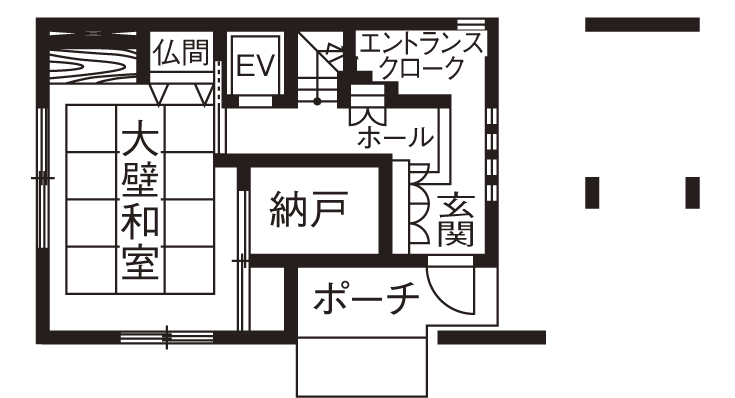 住友林業 【約50坪/間取り図有/3階建て】BF構法が実現した連なるコーナー窓から美しい川の流れを楽しむ家の間取り図null1階