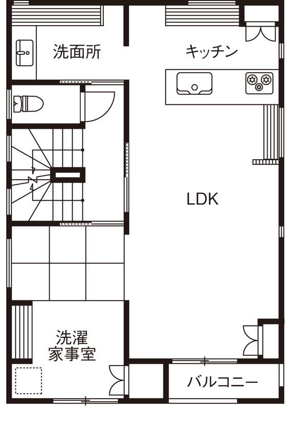 藤島建設 【3000万円台/40坪台/間取り図あり/二世帯住宅】細部まで「ハイレベル」にこだわったホテルライクな住まいの間取り図（5K以上）2階