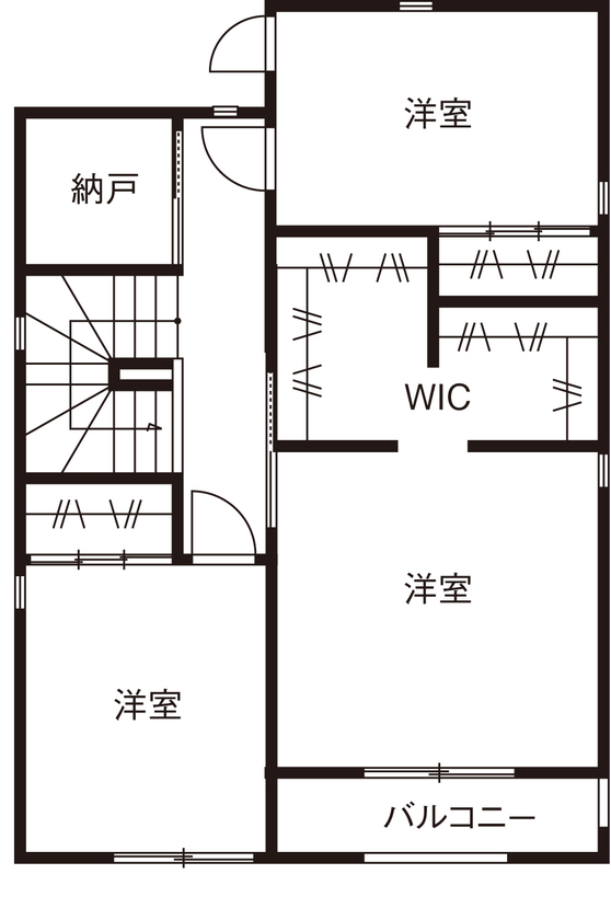 藤島建設 【3000万円台/40坪台/間取り図あり/二世帯住宅】細部まで「ハイレベル」にこだわったホテルライクな住まいの間取り図（5K以上）3階
