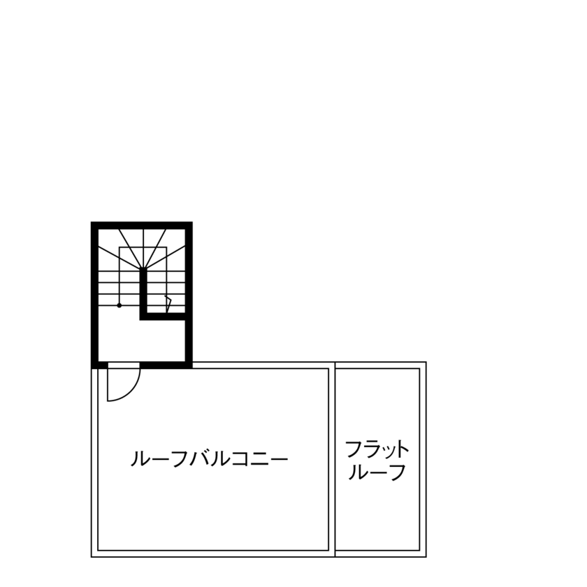 フレスコ 【1700万円／吹き抜け／スカイバルコニー／間取図あり】スカイバルコニーの開放感ときれいな空気を楽しむ家の間取り図（2LDK）屋上